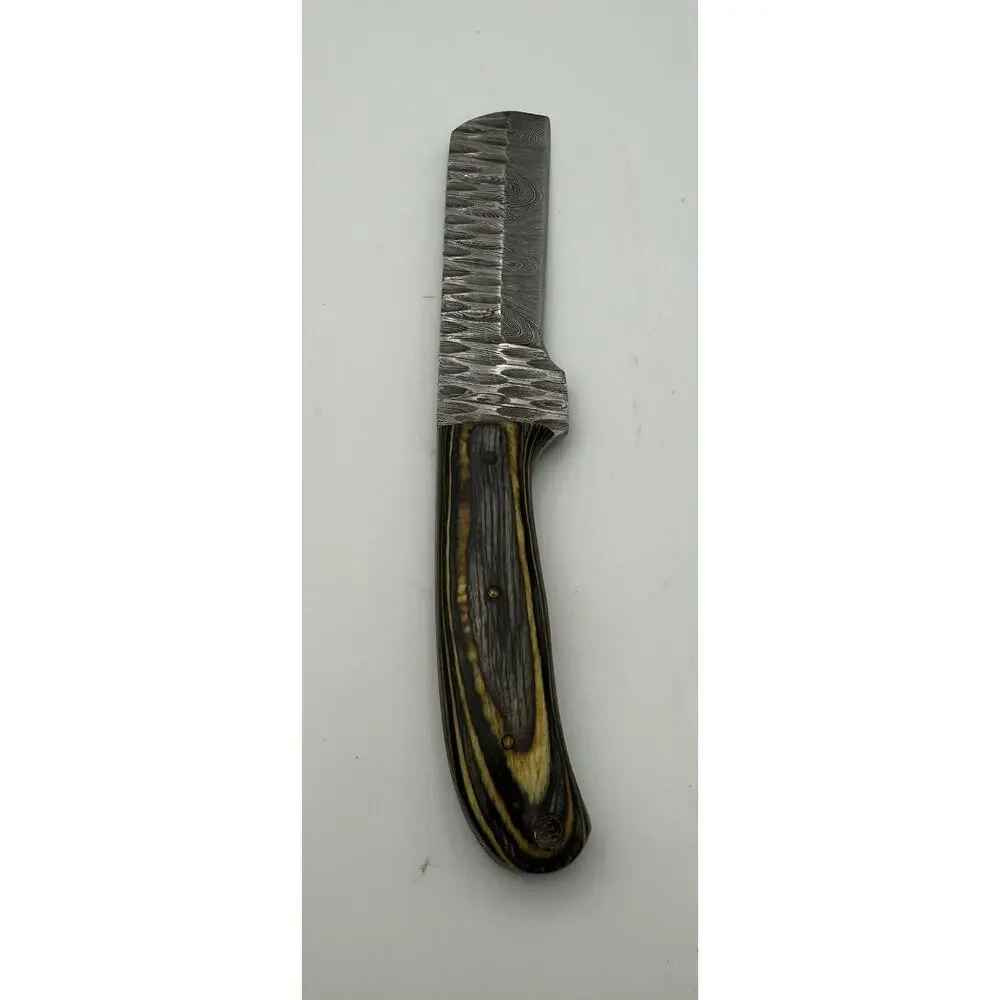 Handmade Damascus Steel Fixed Blade Knife w/ Leather Sheath – Pakistan Made NEW